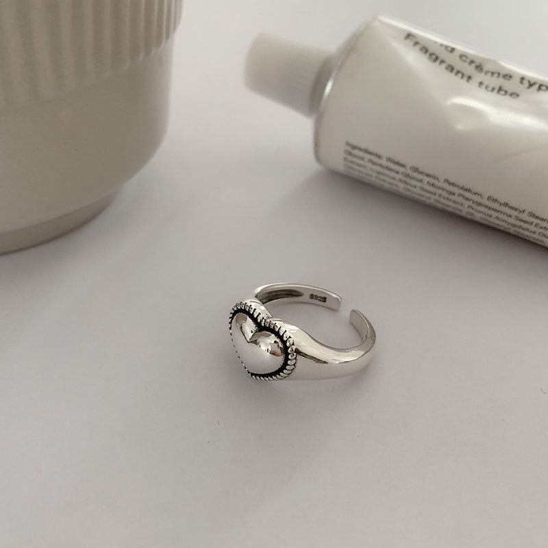 Open S925 Silver Love Hollow Out Ring