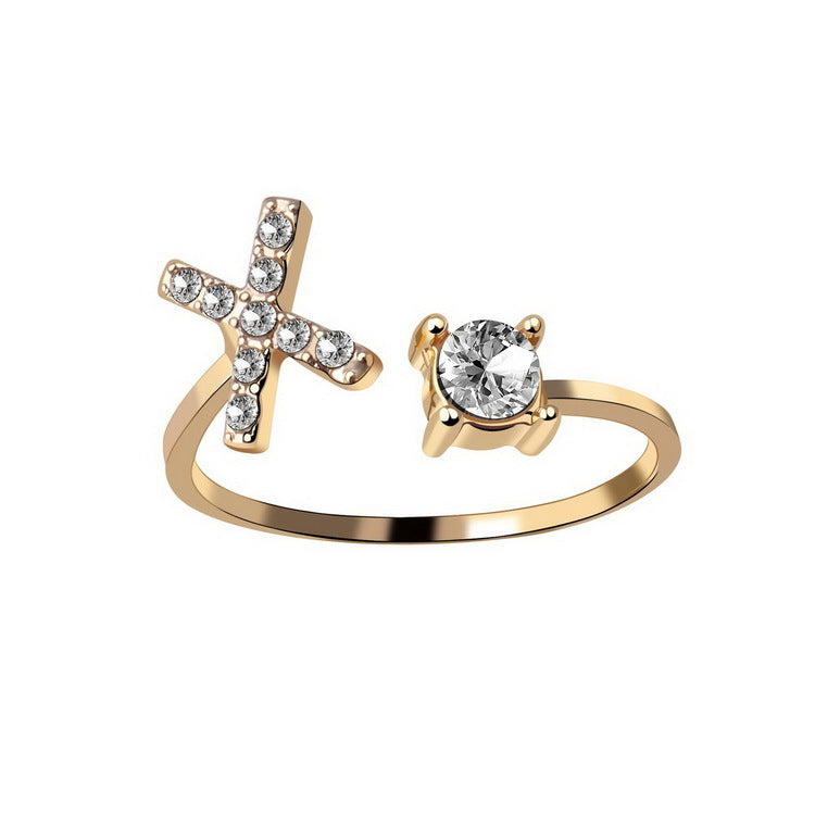 New Design Adjustable 26 Initial Letter Ring For Women